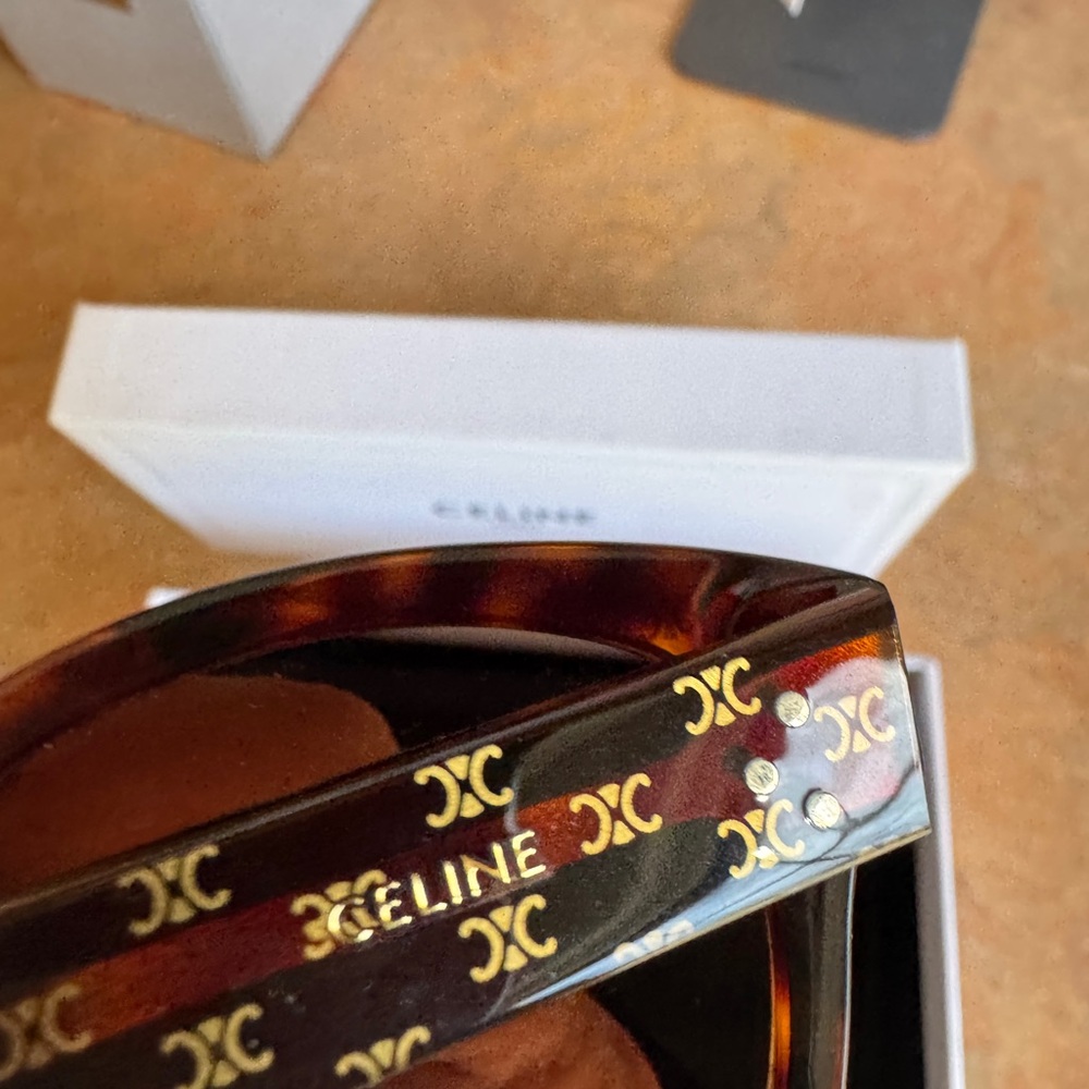 Celine Tortoise Shell Triomphe Sunglasses - image 2